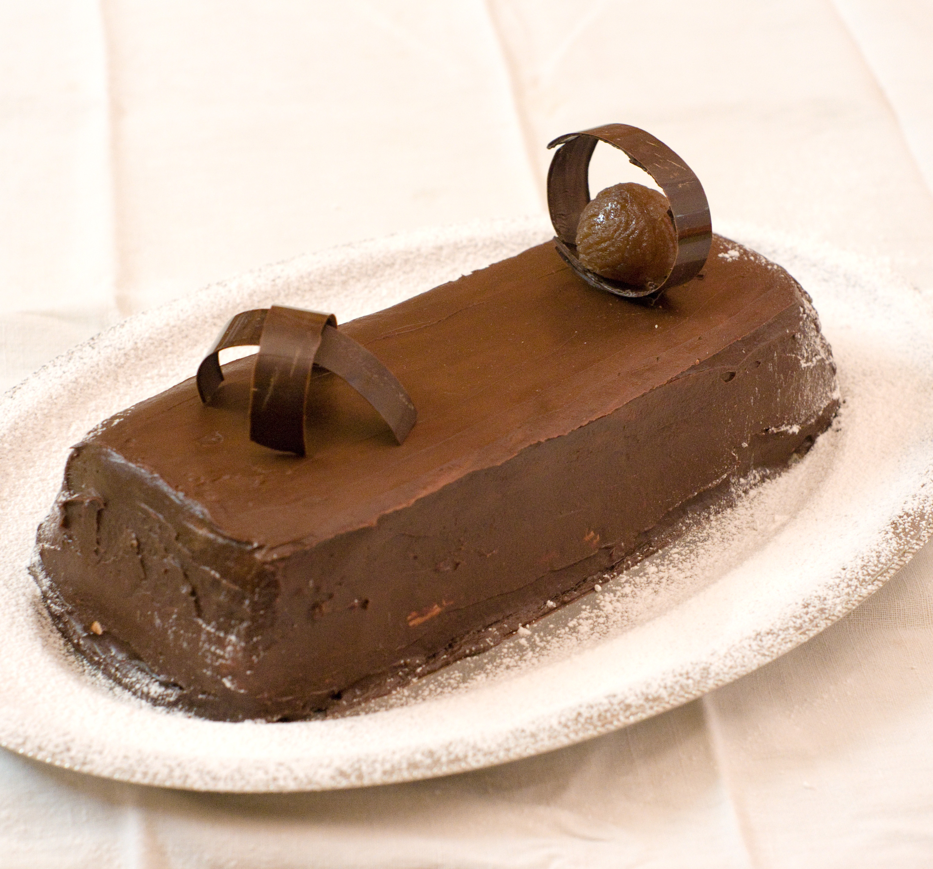 Bûche de Noël chocolat aux marrons sans cuisson | Les ...